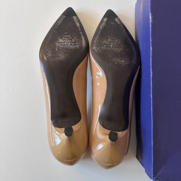 Stuart Weitzman Size 11.5 “Adobe” Patent Kitten Heel Pumps - Picture 6 of 8